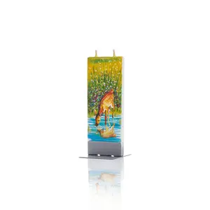 Candle: Deer in Meadow Pond - Flat Candle