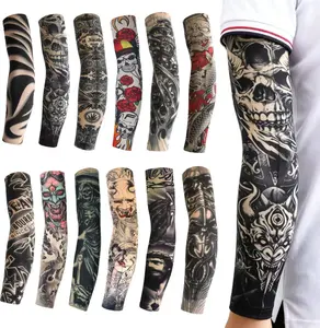 12PCS Cooling Tattoo Arm Sleeves - UV Protection, Breathable, for Outdoor Activities, Sports & Daily Use