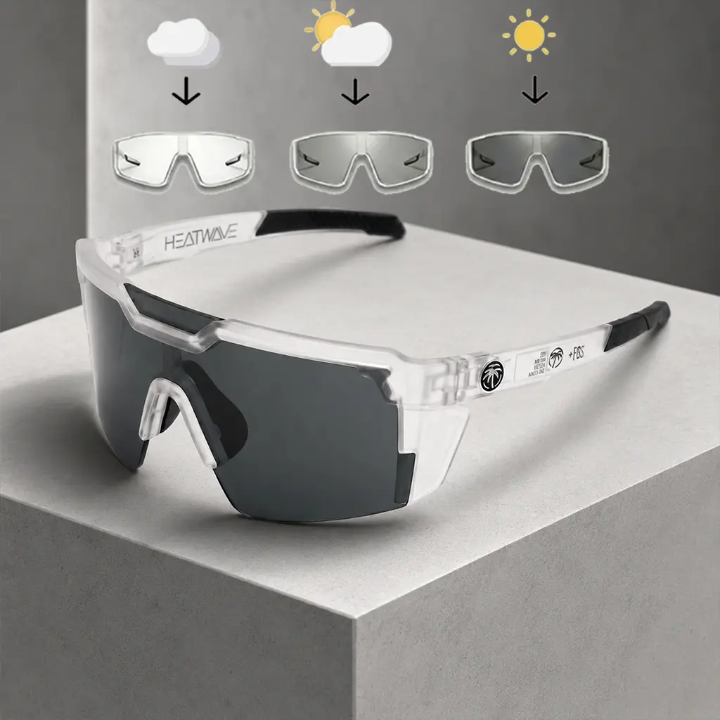 Unisex High-Quality Square Lens Photochromic Sunglasses - Lightweight Single-Lens Bikes Cycling Shades, Z87+ Cert., UV400 Protection, All Seasons Automotive-Motorcycle Accessory
