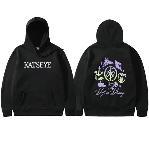 Katseye 2025 Tour Unisex Hoodie, Casual Oversize Baggy Pullover Sweatshirt with Funny Graphic Print, Thickened Long Sleeve for Halloween, Novelty, Funny Print, Hoodie Sweatshirt For Casual Warmth, All Day Wear, New Year, Tops, Longsleeves, Unisex Hoodies