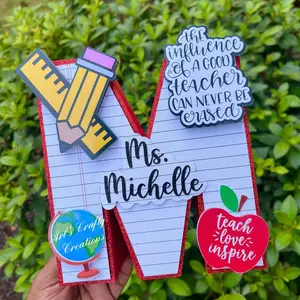 Personalized Teacher’s 3D letter-8” Tall