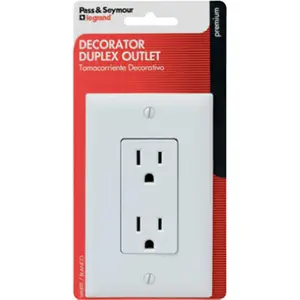 Pass & Seymour 885WCCC5WP 15A 125V 2 Pole Decorator Duplex Receptacle Nylon Wall Plate- White