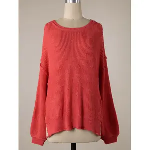 Lightweight Oversized Knit Sweater : Pink