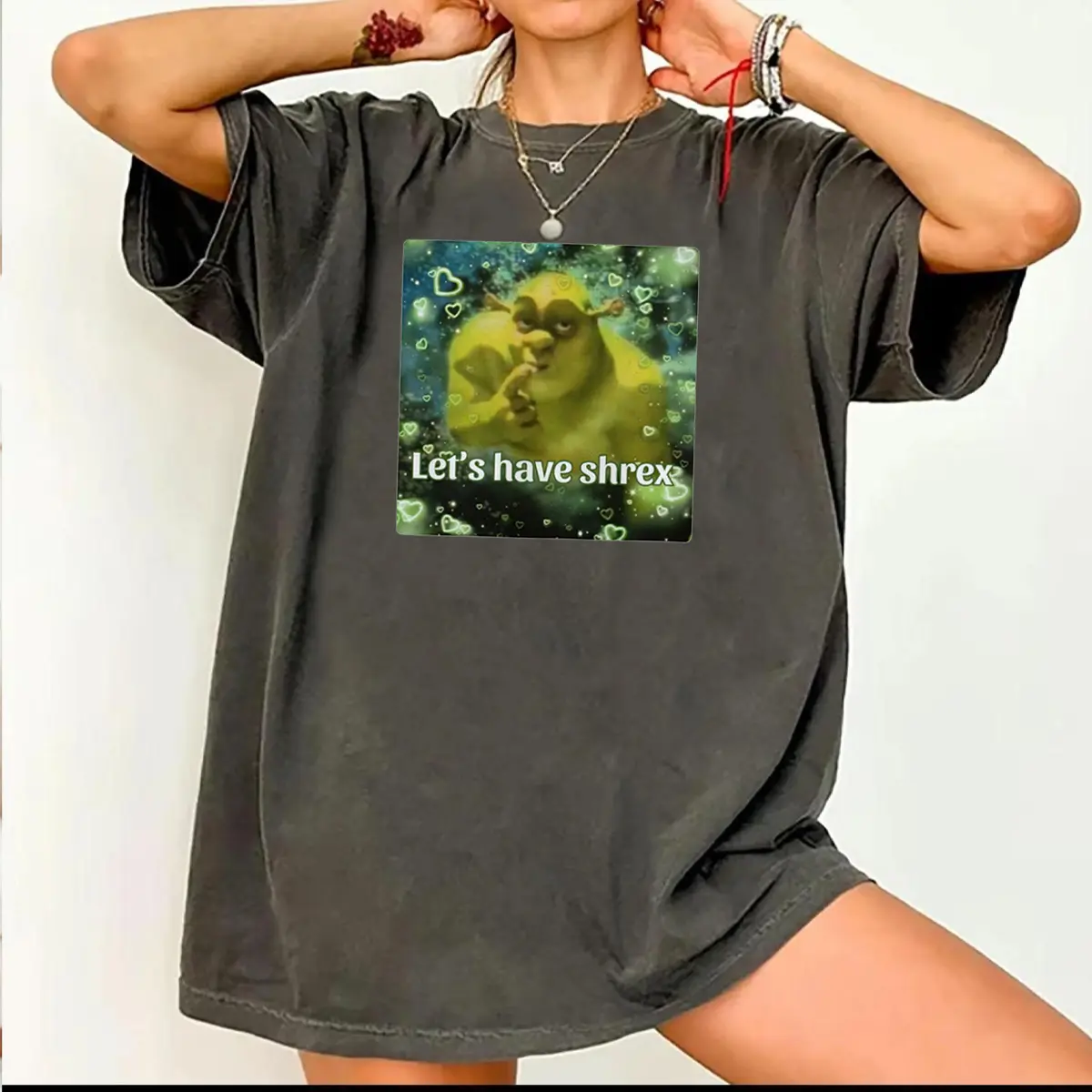 Let's Have Shrex Ironic Tee Hard T-Shirt Satire Shirt Weird Dank Meme Tshirt Gift Unhinged Shirts Shitpost Gen Z T-shirts