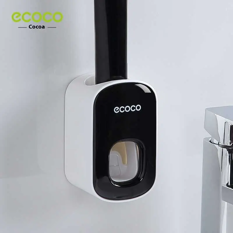 Ecoco Creative Toothbrush Storage Rack Non Perforated Mouthwash Cup Wall Mounted Toilet Automatic Toothpaste Squeezer Ecoco Creative Toothbrush Storage Rack Non Perforated Mouthwash Cup Wall Mounted Toilet Automatic Toothpaste Squeezer