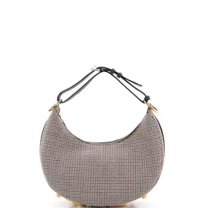 Pre-owned FENDI Wool Shoulder Bags Fendigraphy Bag Houndstooth Small by Rebag