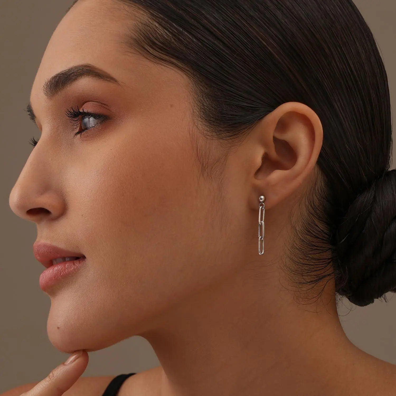Lecalla Women's 925 Sterling Silver Italian Paperclip Link Drop Earrings, 30MM Rhodium-Plated Casual Anniversary Jewelry