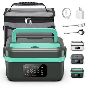 Wireless Self-Heating Lunch Box With 16000MAh Battery Life, Fast Heating, Rechargeable Design, Comes With An Insulated Bag And Fork, Suitable For Offices, Picnics, Cars And Outdoor Travel