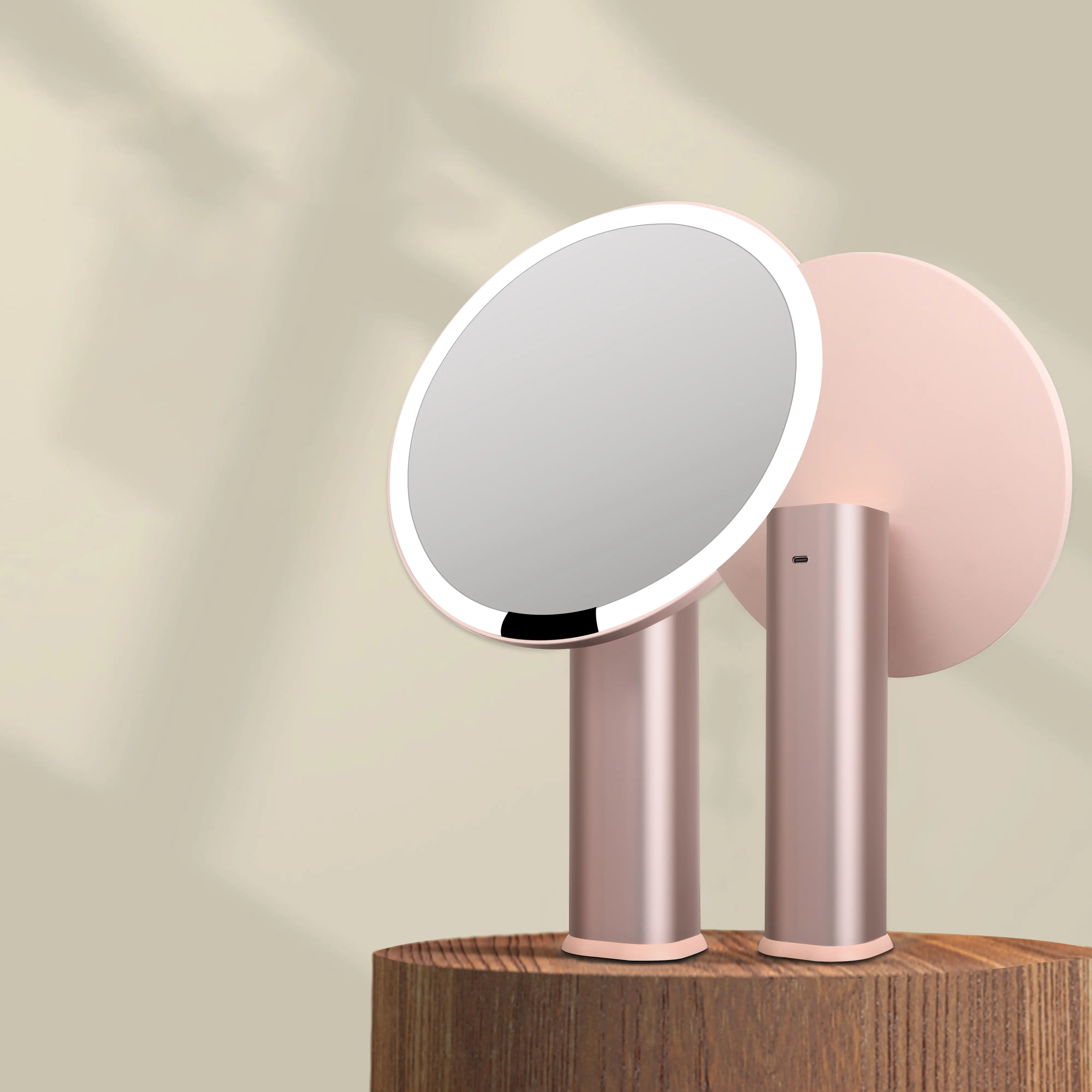 (Free Pocket Mirror) Rechargeable LED Makeup Mirror with Lights, Lighted Vanity Mirror with 3 Color Modes, Touch Sensor Dimmable Beauty Mirror, Portable Cordless Tabletop Cosmetic Mirror, Perfect Gift for Women