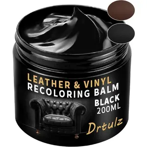 Black Leather Recoloring Balm, Leather Repair Kit for Furniture, Leather Scratch Remover, Leather Color Restorer for Couch, Car Seats, Shoes - Repair Leather Dye for Scratched and Faded Leather