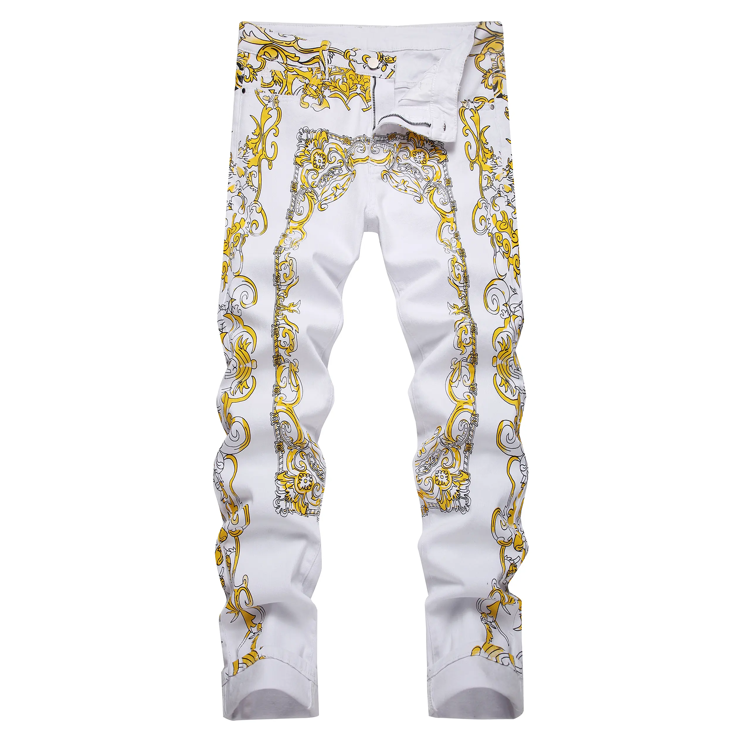 Men's printed jeans, slim-fit jeans, and trendy jeans with a unique style