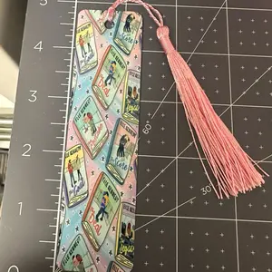 Off Campus themed metal bookmark with tassel booktok