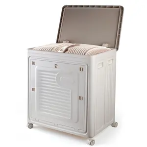 130L Extra Large Living Room Storage Organizer, Collapsible Sturdy Chest with Lids and Wheels,Storage Bin for Boys, Girls, Nursery, Playroom