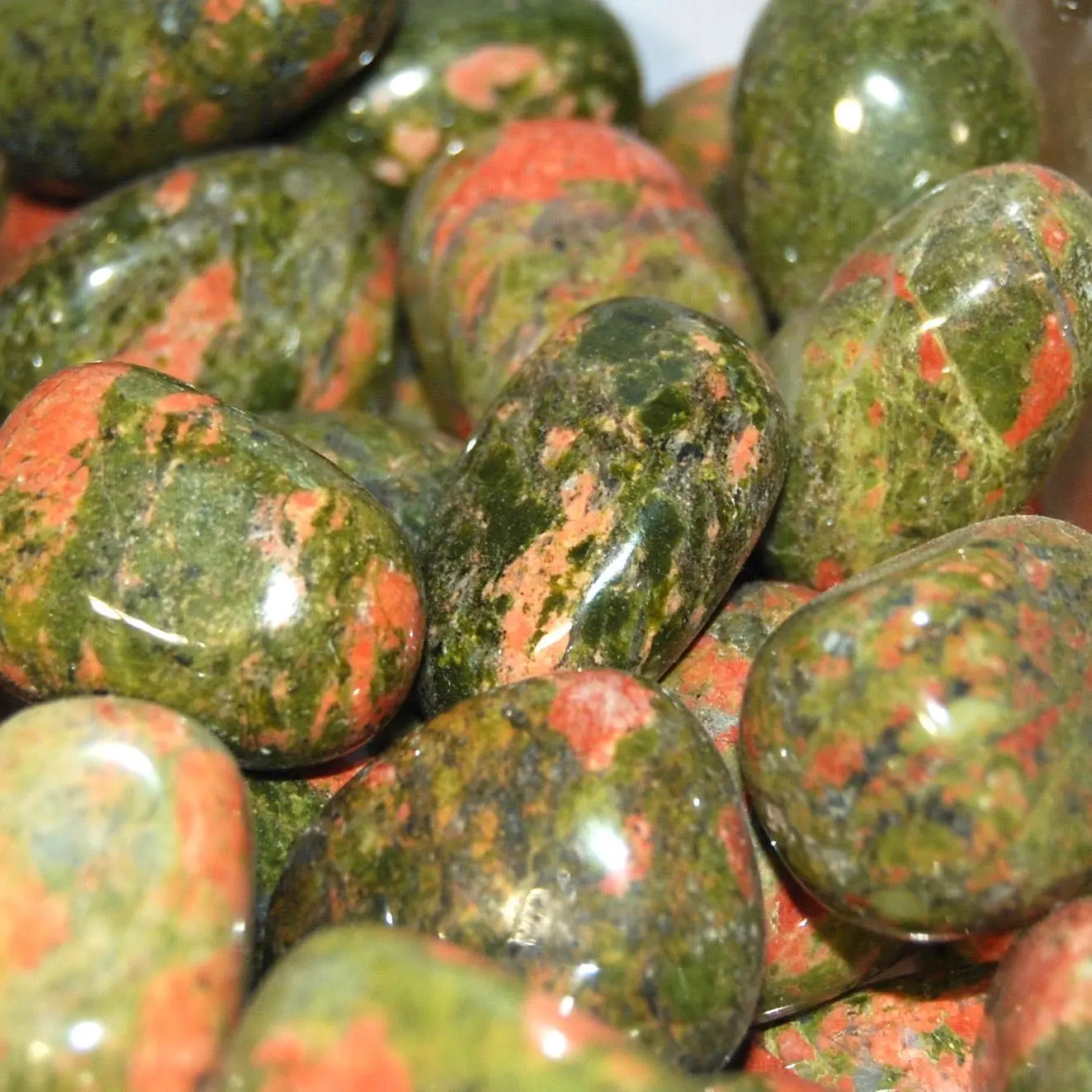 Unakite Crystal Tumbled Stones - Emotional Balance & Insight
