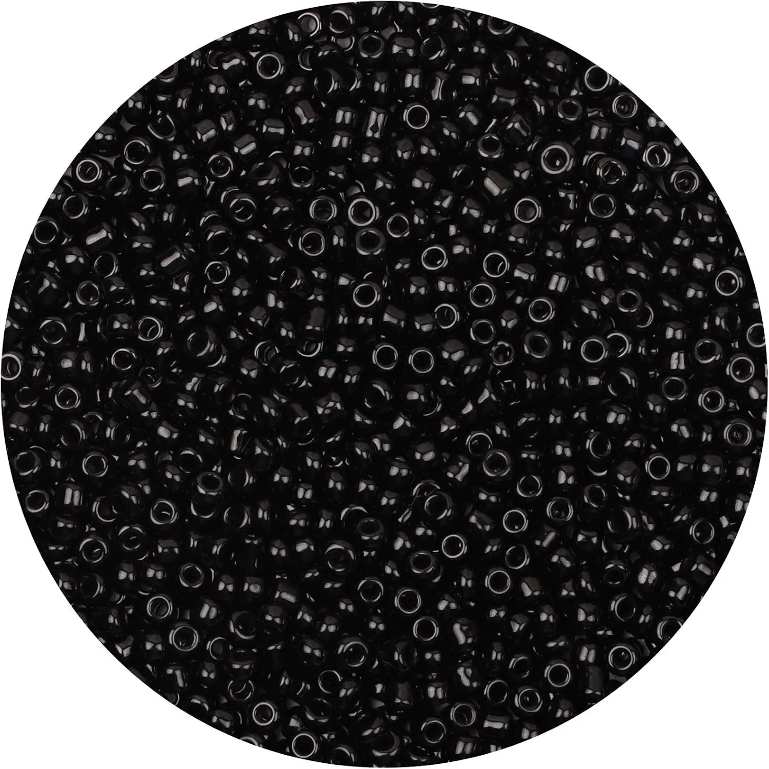 2000 count Glass Seed Beads Bulk,4mm 6/0 Craft Seed Beads Small Pony Beads for DIY Craft Project Bracelet Necklace  Making - Black Color  Beads Spacer Beads with Tweezers
