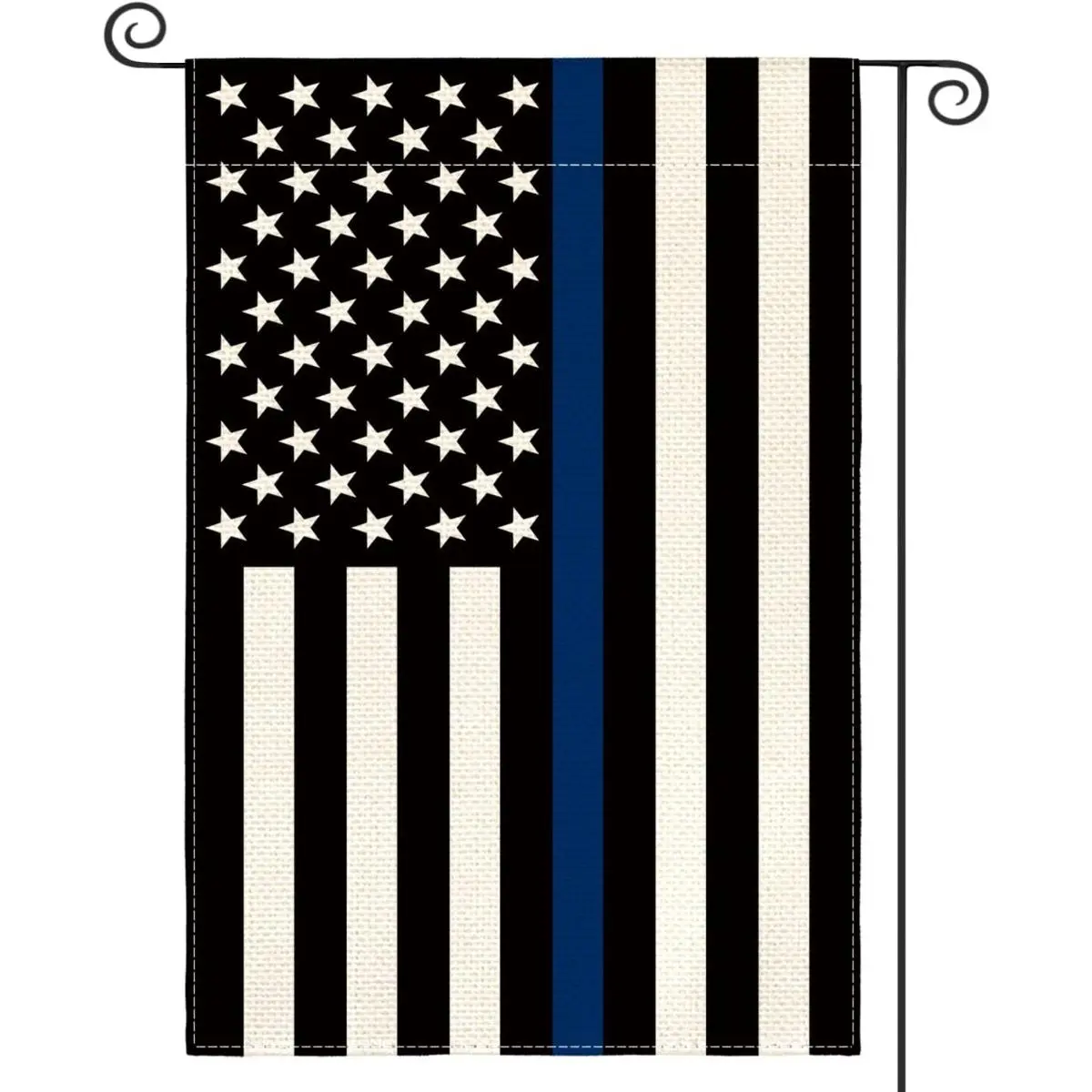 Thin Blue Line American Decorative Outdoor Flag 12x18in, Double-Sided Police Support Garden Accessories, USA Patriotic Law Enforcement Tribute Banner, Outdoor Flags