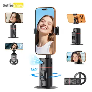 AI Face Tracking Phone Holder with 360° Auto Rotation｜No App Needed｜Smart Gesture Control Gimbal for TikTok Vlog & Live Streaming Smartphone Vlogging Kit Selfie Stand