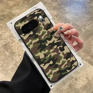 Rounded Edge Phone Case for Google Pixel 10 9 8 7 Pro A XL Nature's Camouflage Pattern Shockproof Full Camera Protection Durable Slim Liquid Silicone Cover Smartphone Casing