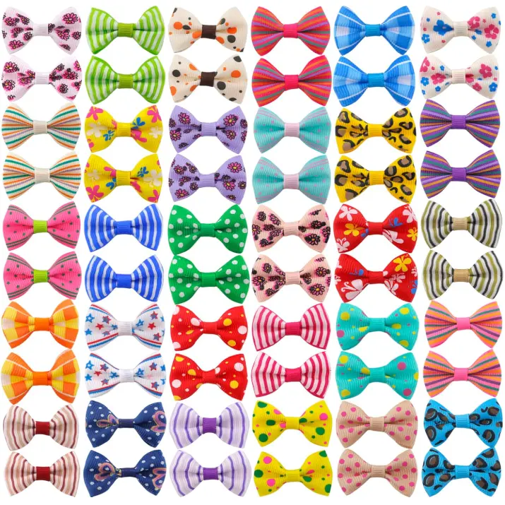 Cute Small Dog Hair Bows with Grooming Clips, 60Pcs (30 Pairs) Pet Hair Accessories for Easy Styling & Dog Gifts