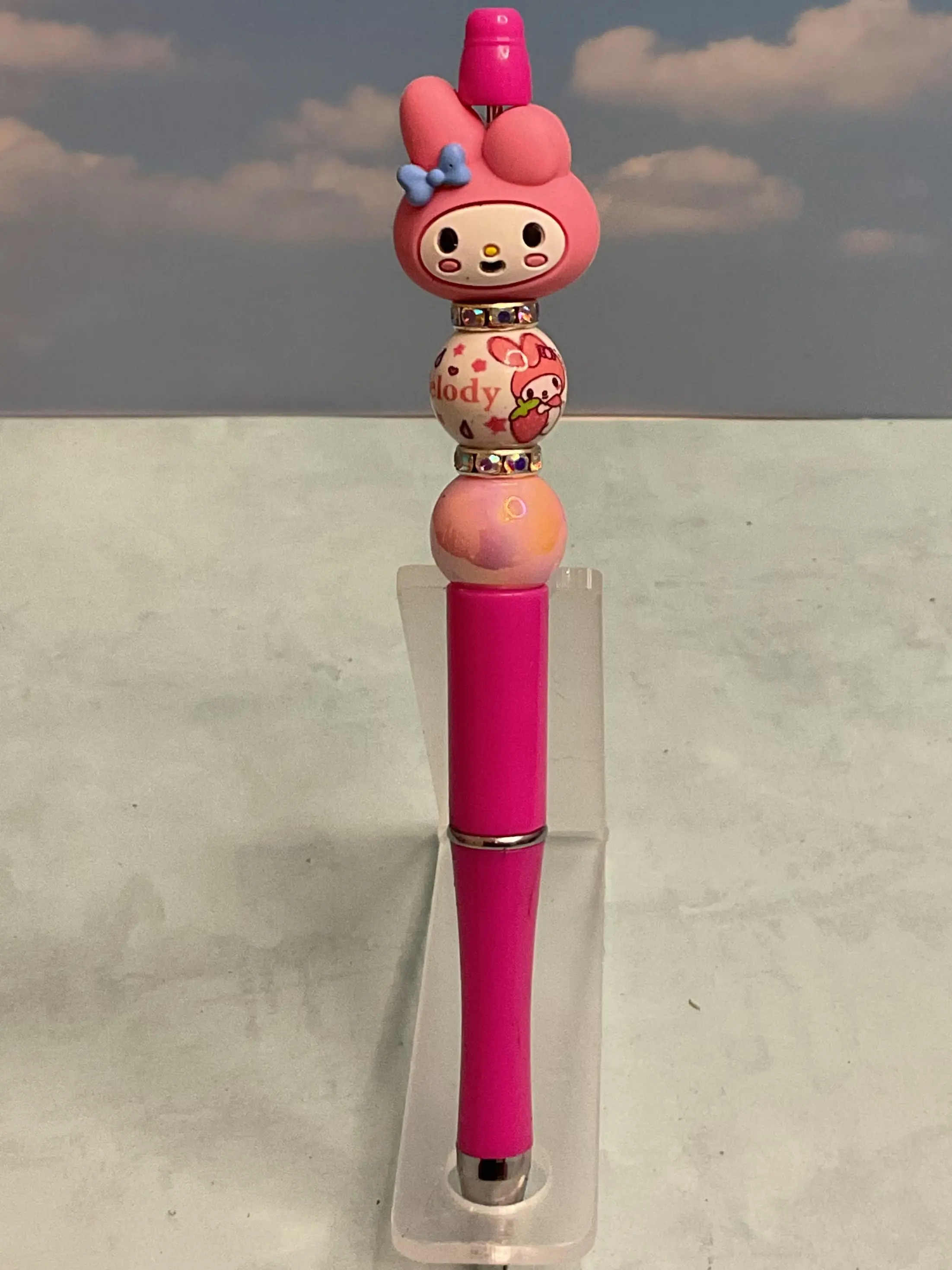 Sanrio My Melody Ballpoint Pen Plastic Black Ink Character Topper Pink