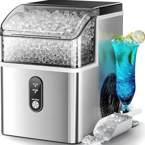 Nugget Ice Maker Countertop,33Lbs/24H Ice Machine with Chewable Ice
