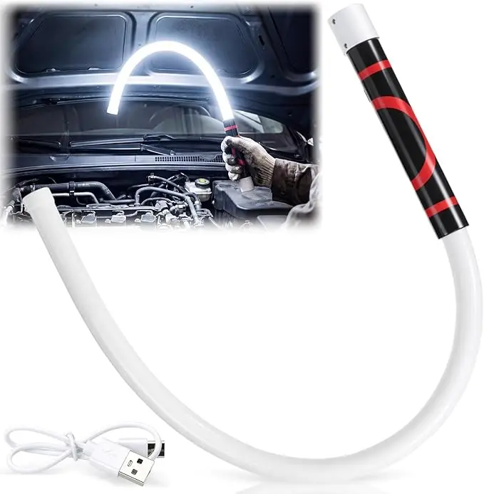 2026 New 27" Bendable LED Flashlight Stick - Rechargeable High Lumen Work Light with 3 Adjustable Brightness Levels, LED Lights, Work Accessories for Car Repairs, Narrow Tight Spaces (Kitchen Utensil)