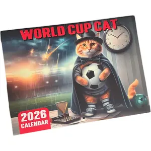 2026 Funny World Cup Soccer Cat Wall Calendar, 2026 Soccer Cat Lover's Calendar : Funny Desktop Calendar, Wall Planner for Office, Home Decor, Secret Santa Gift