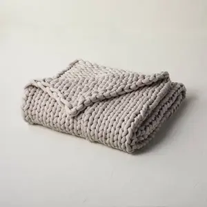50"x70" 12lbs Solid Knit Weighted Blanket Dark Gray - Casaluna