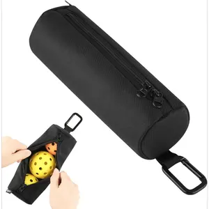 Pickleball Ball Holder, Portable Carrying Storage Bag with Hook, Travel Accessory Pouch Holds 3 Pickleball Balls