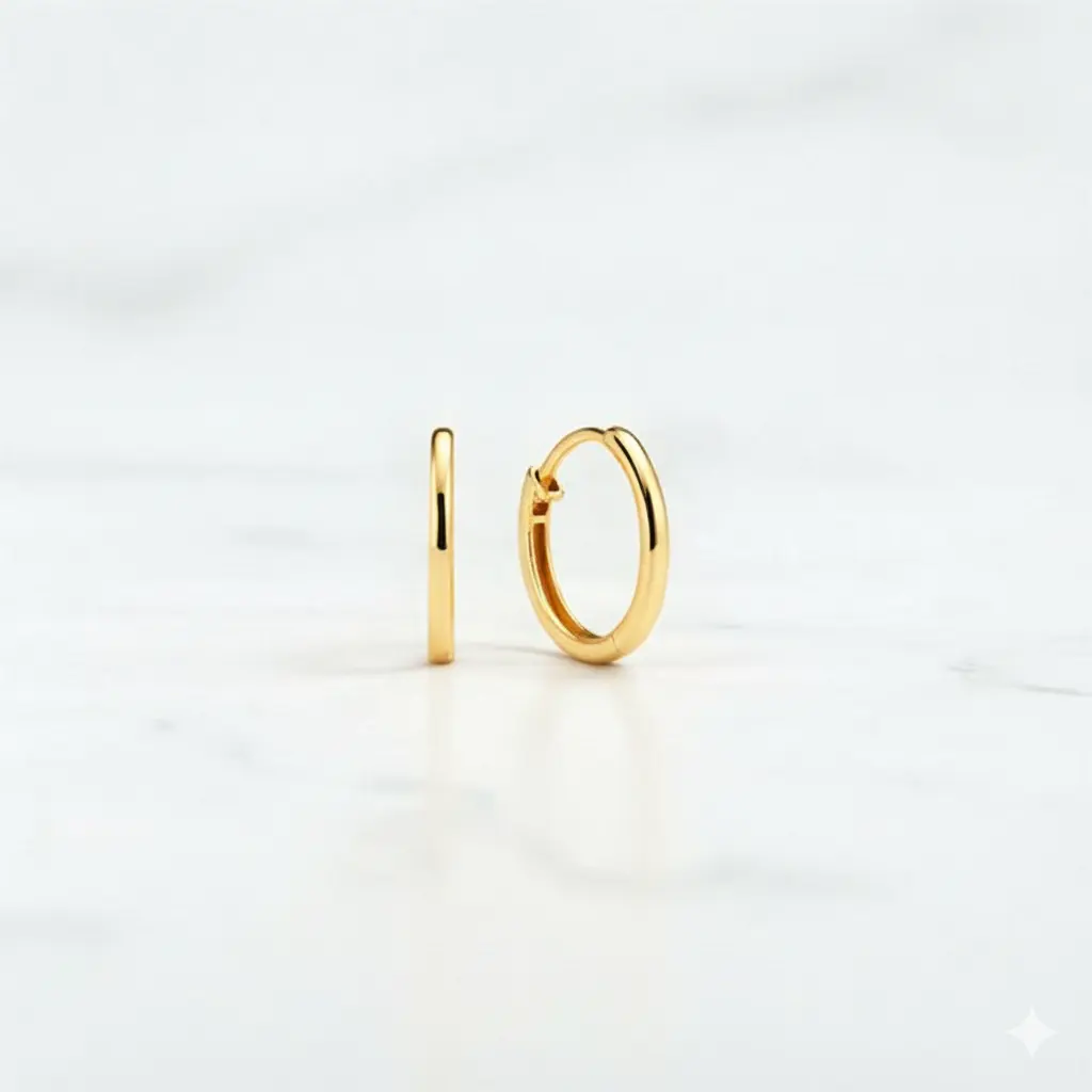 1.3mm Thin Lightweight Minimalist Earrings for Women • Tiny Everyday 92.5 Sterling silver Hoop • Hypoallergenic Jewelry Gift