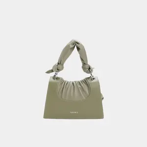 New pleated genuine leather versatile handbag, fashionable and versatile women's bag