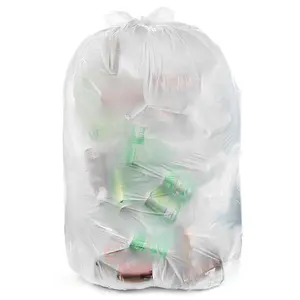 Aluf Plastics 25 Gal. Clear Garbage Bags 30 in. x 36 in. (Pack of 100) 1.5 mil (eq) for Recycling, Storage & Outdoor Use,clear trash bags,LDPE durable,star-sealed leakproof,puncture resistant,recycling bags,storage bags,outdoor cleanup,100-count