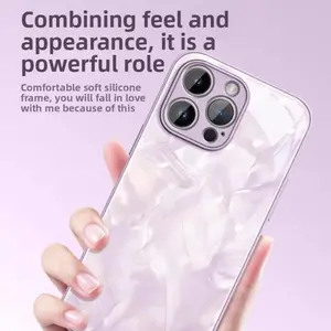 2026 New Lavender Purple Liquid Silicone iPhone Case, Pearl Finish Soft Glass Protective Cover, Compatible with iPhone 14/15/16/17 Pro Max, Shockproof Phone Accessory summervibes