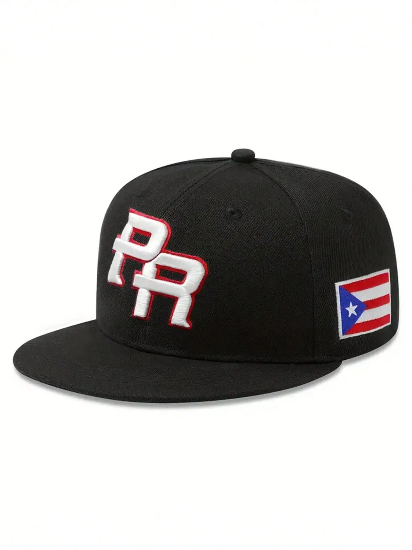 2026 New Baseball Hat, Fitted Baseball Hat, PR Puerto Rico Side Flag Embroidered Flat Edge Hat Street Fashion Hip Hop Hat Outdoor Daily Commuter Hat Leisure Sports Sunshade Hat Casual Hat Male Female Skateboarding Hat Flat Brimmed Cap