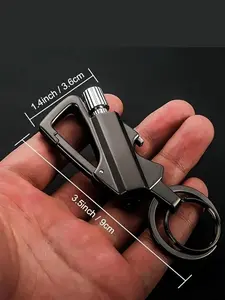 Outdoor Portable Multi-Functional Keychain - Built-in Bottle Opener Men'S Fashion Accessory Metal Material Suitable for Outdoor and Camping - Fire-Proof and Water-Proof - Durable and Sturdy - Provides Multiple Options（Not Include lighter Fuel)