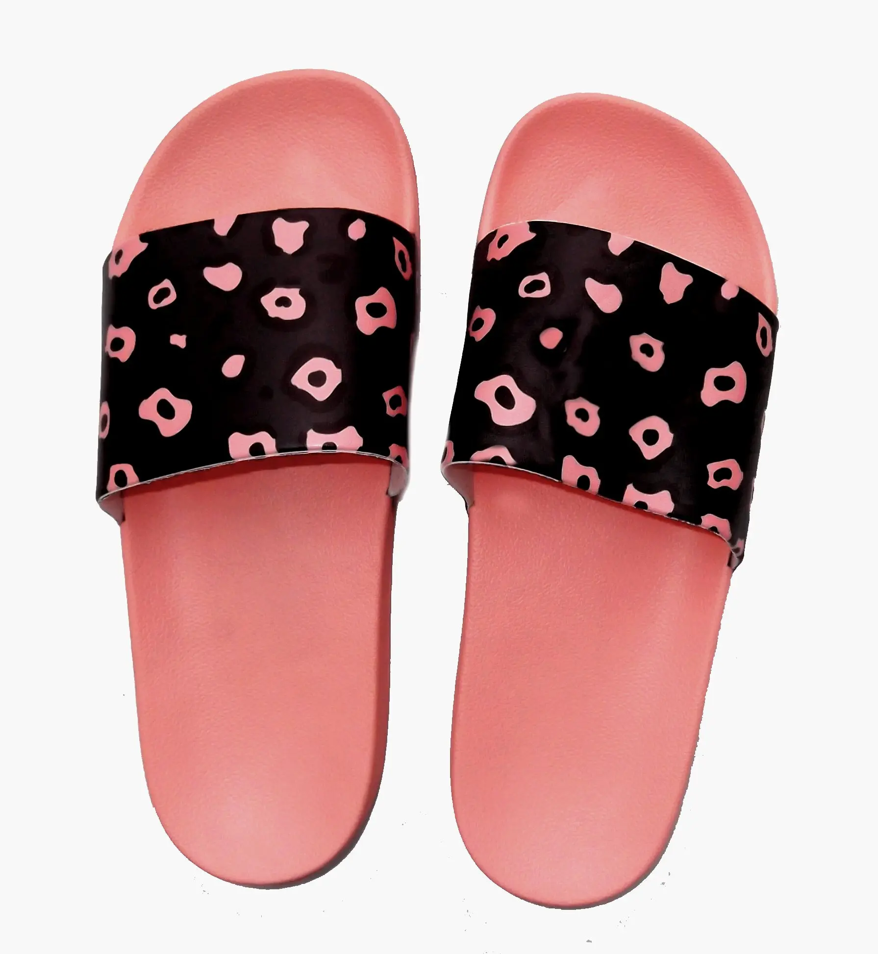 Women's Fashion Black Coral Leopard Slide Sandals- sale!