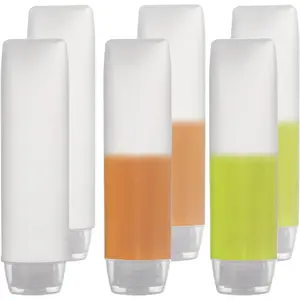 6 Pack Travel Size Plastic Squeeze Bottles for Liquids, 30ml/1 Fl. Oz TSA Approved Makeup Toiletry  Containers