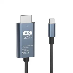 4K Type-C to HDMI Cable, 1 Count Type-C Interface HDMI Cable, Universal Audio & Video Accessories HDMI Output Compatible with Home Theater, HD TV, Game Console & Stream Media Equipment, Type C Wired