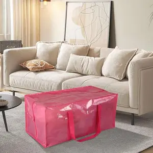 6 Pack Heavy-Duty Large Moving Bags with Waterproof PP Fabric - Foldable Storage Totes Suitable for College Dorm Moving, Storage Boxes Replacement, Oversized Zippered Containers (24-Gallon) - Tear-Resistant, Lockable Zippers & Reinforced Handles