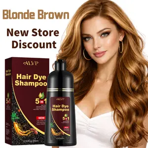 ALVP 2026 New Hair Color Trend 5-in-1 Hair Dye Shampoo–Wine Red Hair Color, Instant Herbal Color Shampoo, 100% Gray Coverage, Ammonia Free, Nourishing & Long-Lasting Hair Dye for Women & Men healthy plant ingredient haircare natural 3-4week dark brown