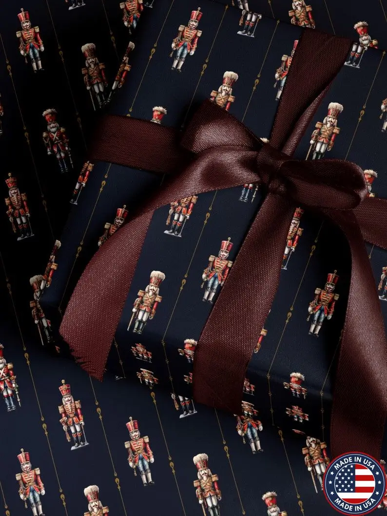 Nutcracker Wrapping Paper Holiday Gift Wrap Nutcracker Gift Wrap Elegant Christmas Gift Wrap Christmas Wrapping Paper Seasonal Gift Wrap