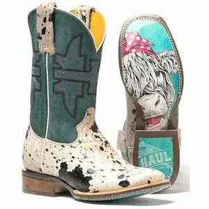 Women's Tin Haul Shaggy Spot Boots Priceless Sole Handcrafted White