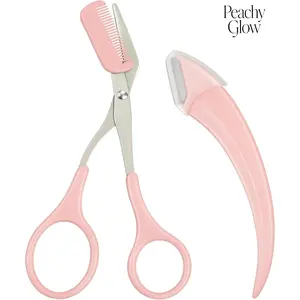 Eyebrow Scissors Set, 2pcs/set Eyebrow Trimmer, Eyebrow Shaping Tool, Eyebrow Product for Women & Girls, Portable Eye Makeup Tools for Home & Travel