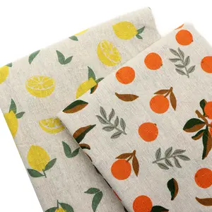 1pc 50x150cm (19.68x59inch) Lemon Loquat Fruit Linen Fabric For Quilting, DIY Sewing, Sofa, Curtain, Bag, Cushion,Pillow Cushion,Furniture Cover, And More! Handmade Fabric For Crafting