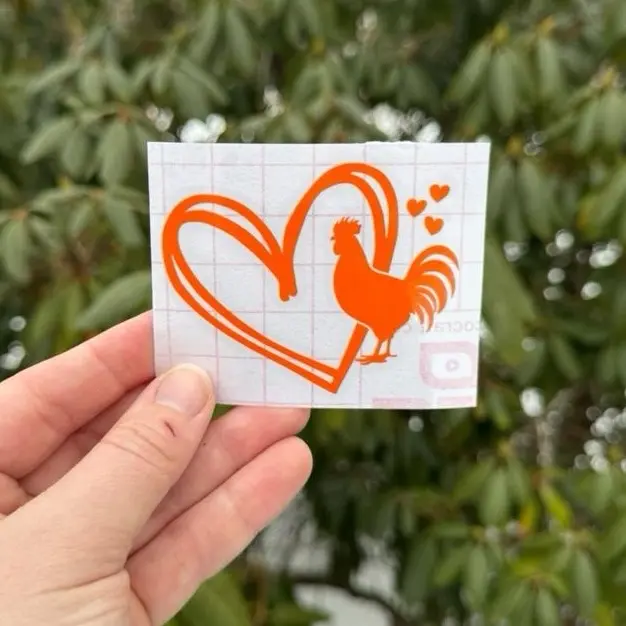 Rooster Chicken Decal, Chicken Lady Decal, Rooster Decal