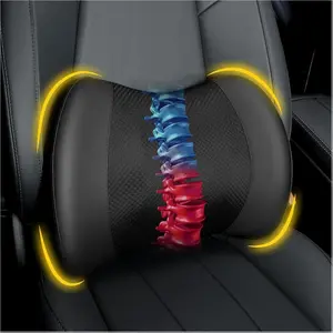 Support Pillow for Car, Memory Foam Lumbar Pillow for Lower Back Pain Relief - Back Cushion for Driving, Chair Support for Car-Office Chair, Wheelchair - Black mustache  pillow Contoured Neck Support Pillow Washable Feather  Pillows