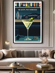 James Bond Cocktail Poster - Matte Vertical Posters, Cocktail Art Print, Decor, Wall Art, Home Decor, Cocktail Gift - No Frame