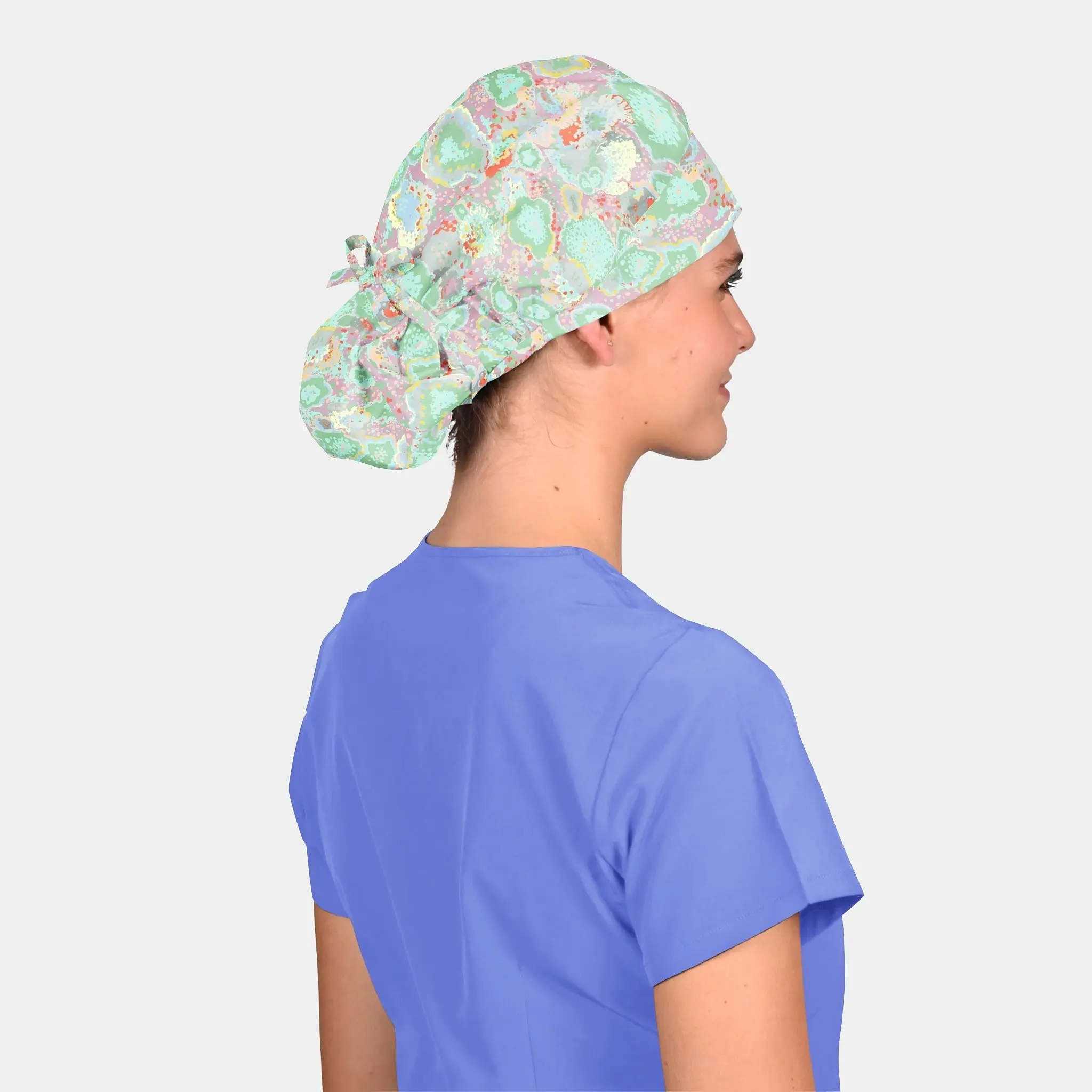 Pastel Gardens - Poppy Bouffant Surgical Caps