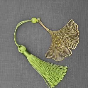 Chinese Style Ginkgo Leaf Metal Bookmark | 100% Handcrafted Gold Bookmark with Tassel | Viral Book Lover Gift on TikTok