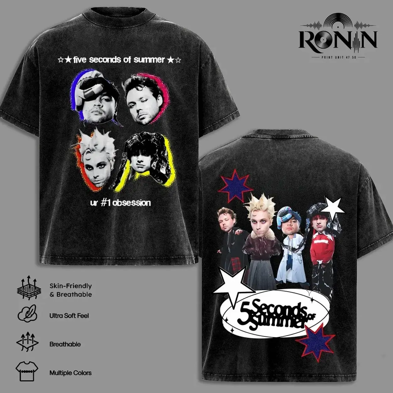 5 Seconds of Summer EVERYONE'S A STAR! T-Shirt - 5SOS World Tour 2026 Vintage 90s Graphic Tee, Unisex Summer Fan Gift for Men Women, Retro Rock Band Streetwear Casual Short Sleeve Cotton Top AN9